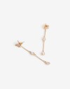 Aros Colgantes Cortos Metal Aros Argolla Metal Mariposa - Dorado
