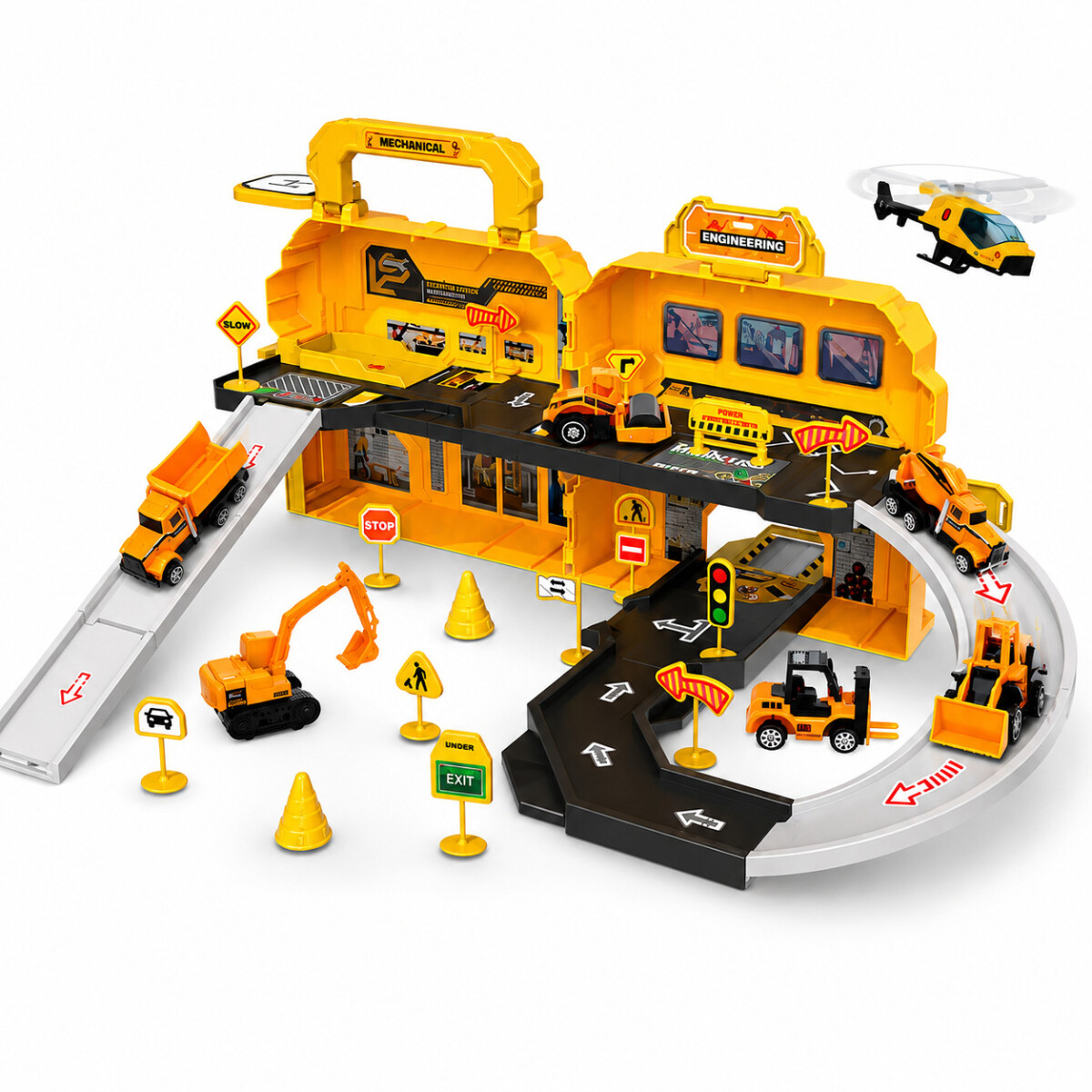 Pista De Auto Construcción Ingeniería 1 Vehiculo 36 Pcs 