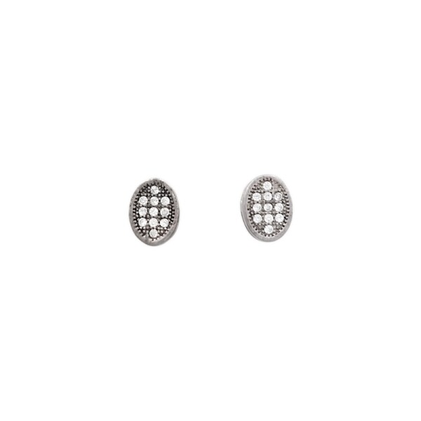 Caravanas Oval-Plata 925-Piedra Zirconia-CA3167 conpiedra