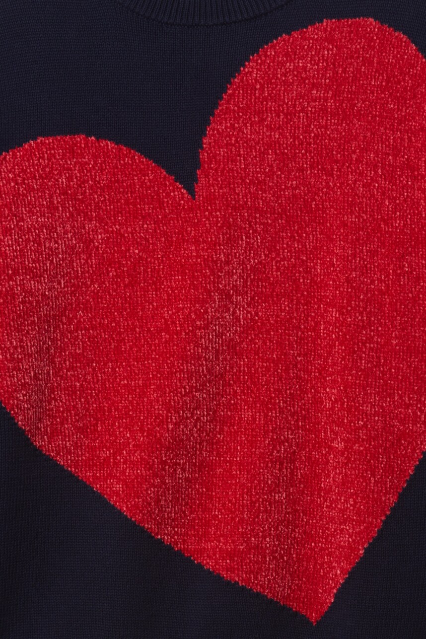 Buzo Túnica Niña Navy Red Hearts