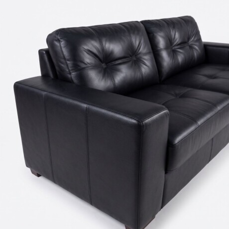 Sofá Fargo - Cuero Básico - 3 cuerpos 450 (Negro)