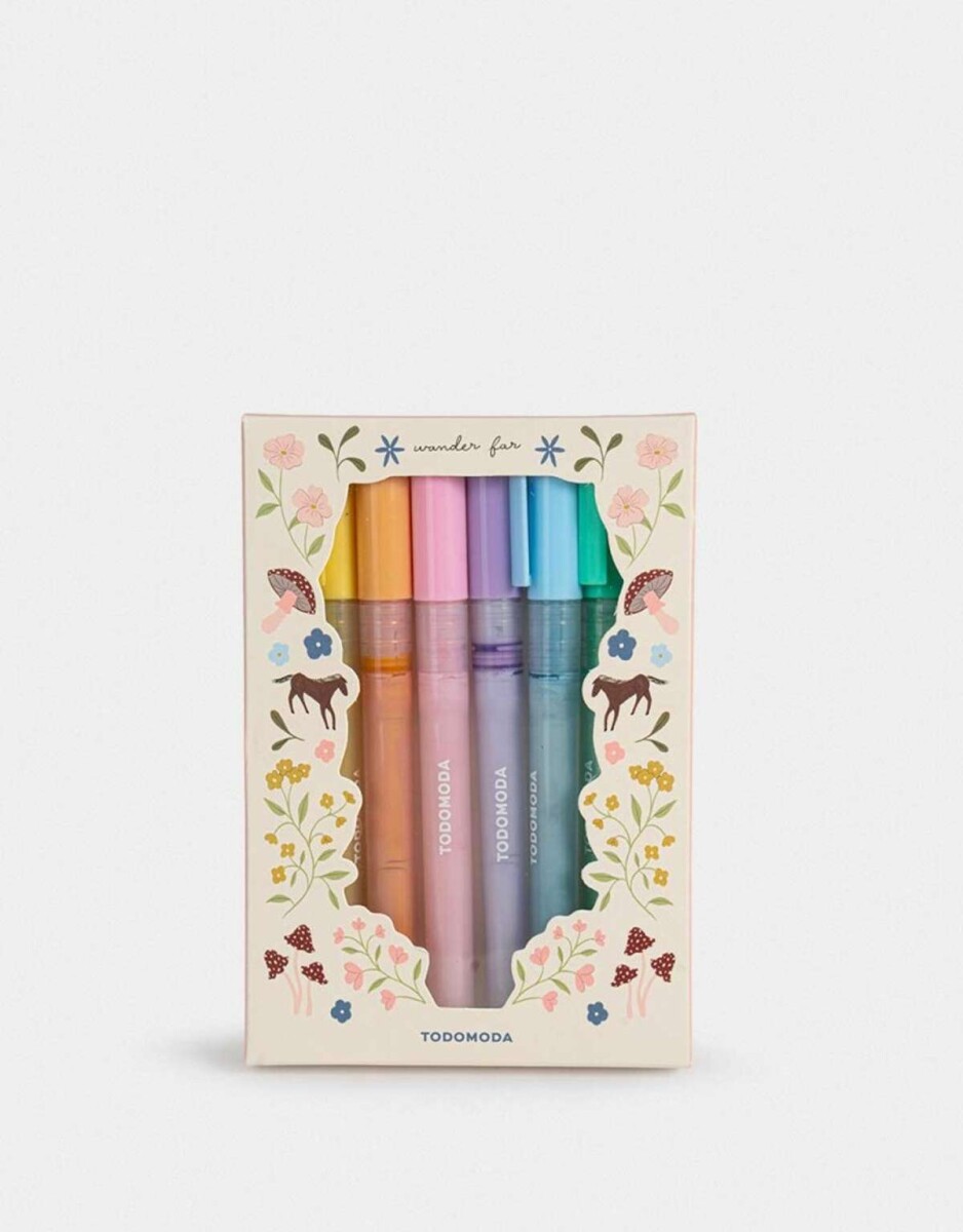 Set De 8 Resaltadores Acrílicos - Combinacion Multicolor 