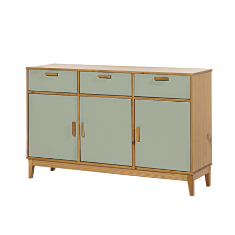 APARADOR BUFFET DE 3 PUERTAS 3 CAJONES EN MADERA MACIZA VERDE