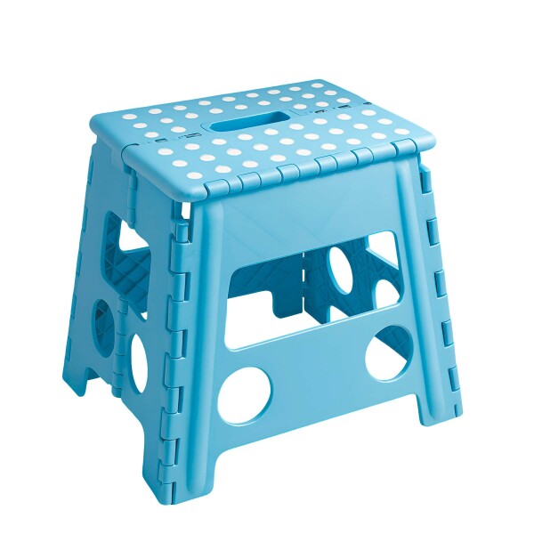 Banco Plegable Multiuso Resistente Banquito 32 Cm Alto 90 Kg Color Variante Azul