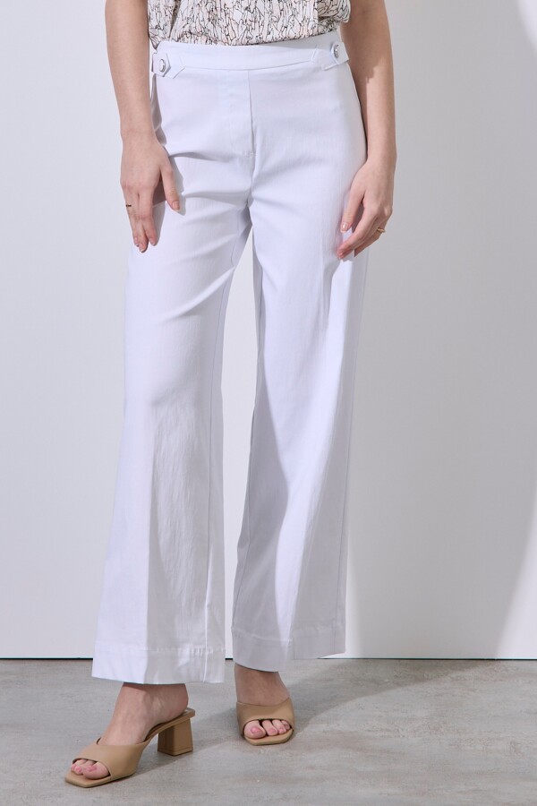 Pantalon Hebilla & Boton BLANCO