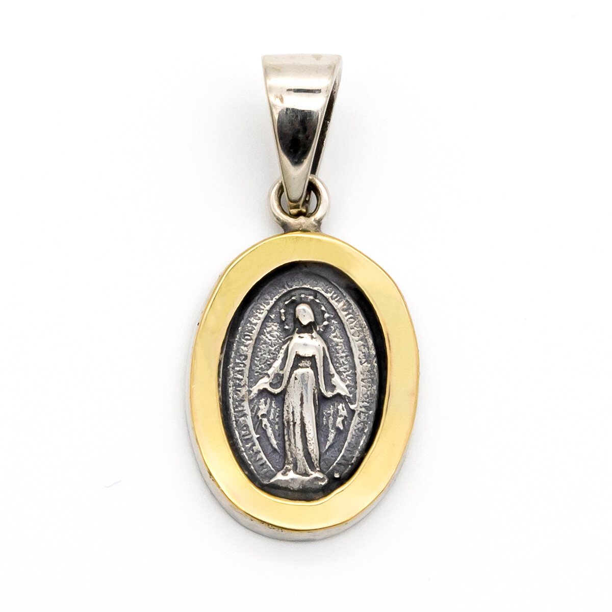 Medalla religiosa de plata 925, double en oro 18 ktes, MILAGROSA. 