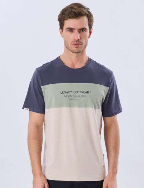 REMERA RAYADA DE ALGODÓN Beige
