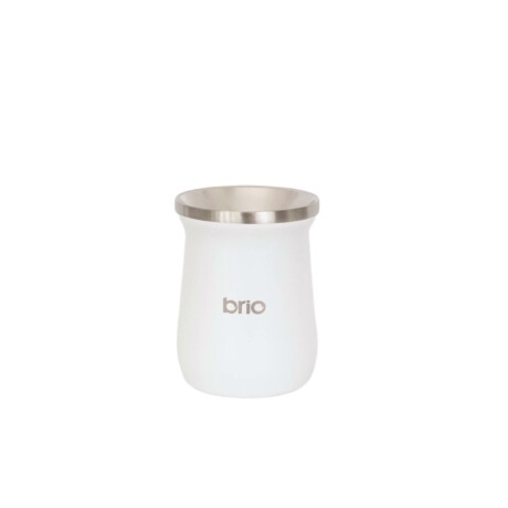 Set De Termo 1 Litro Y Mate Diseño Clásico brio Acero Inox Blanco