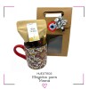 BOX TAZA + TÉ + CUCHARA Rojo y Blanco