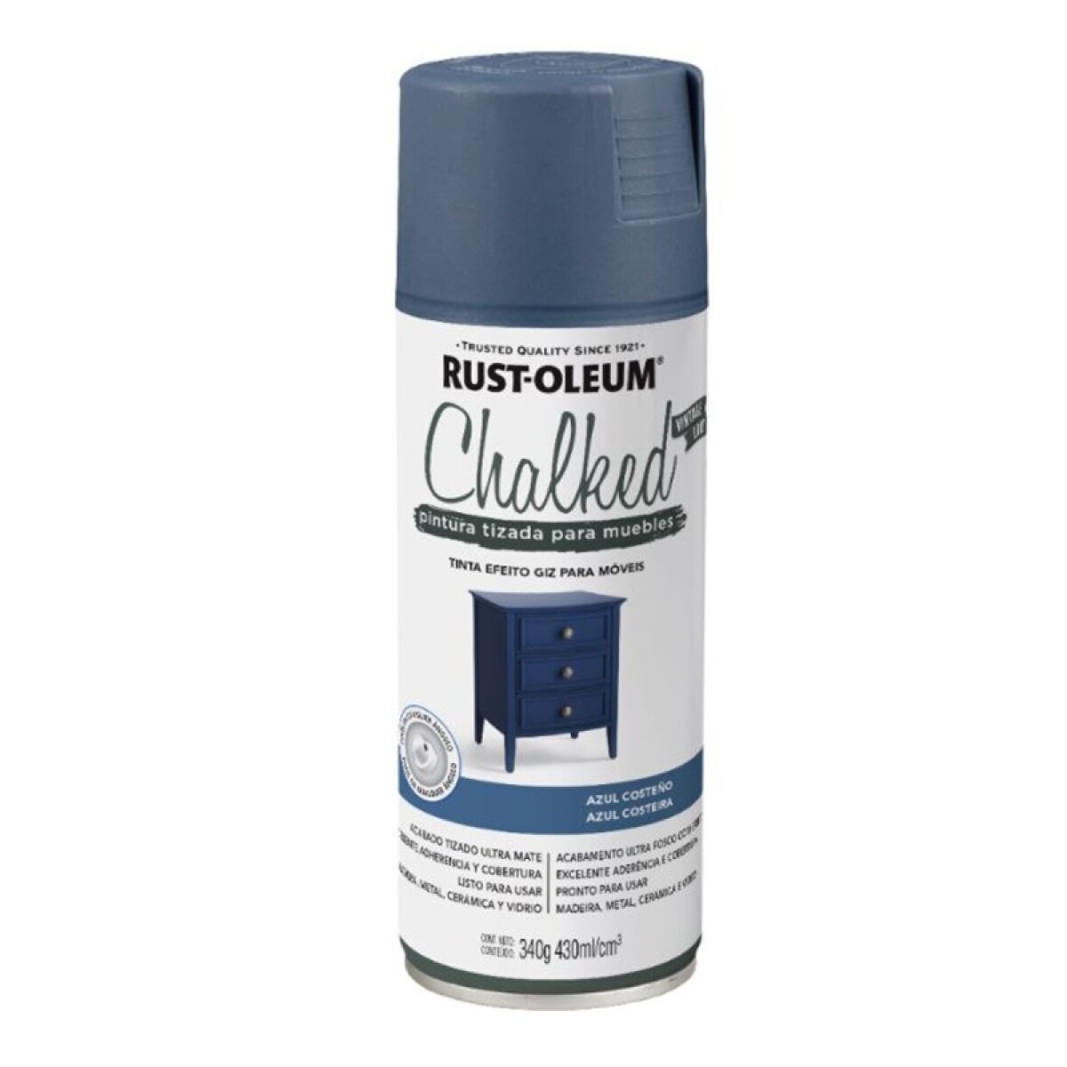 Esmalte Aerosol Tizado 340Gr - Azul costeño Rust Oleum 