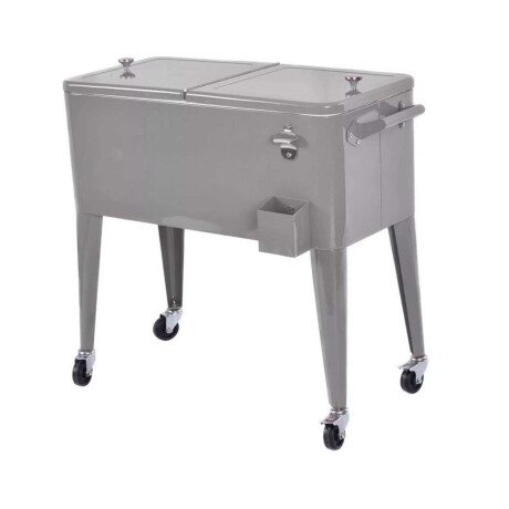 Conservadora Bar con ruedas 76L Plata