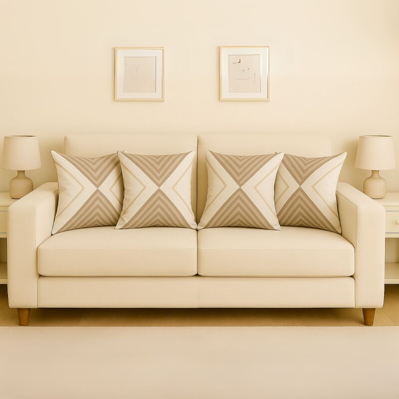 Funda de almohadones lisa 43 x 43 cm RAYAS BEIGE