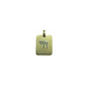 Medalla de oro amarillo 18k rectangular con Jai Medalla de oro amarillo 18k rectangular con Jai
