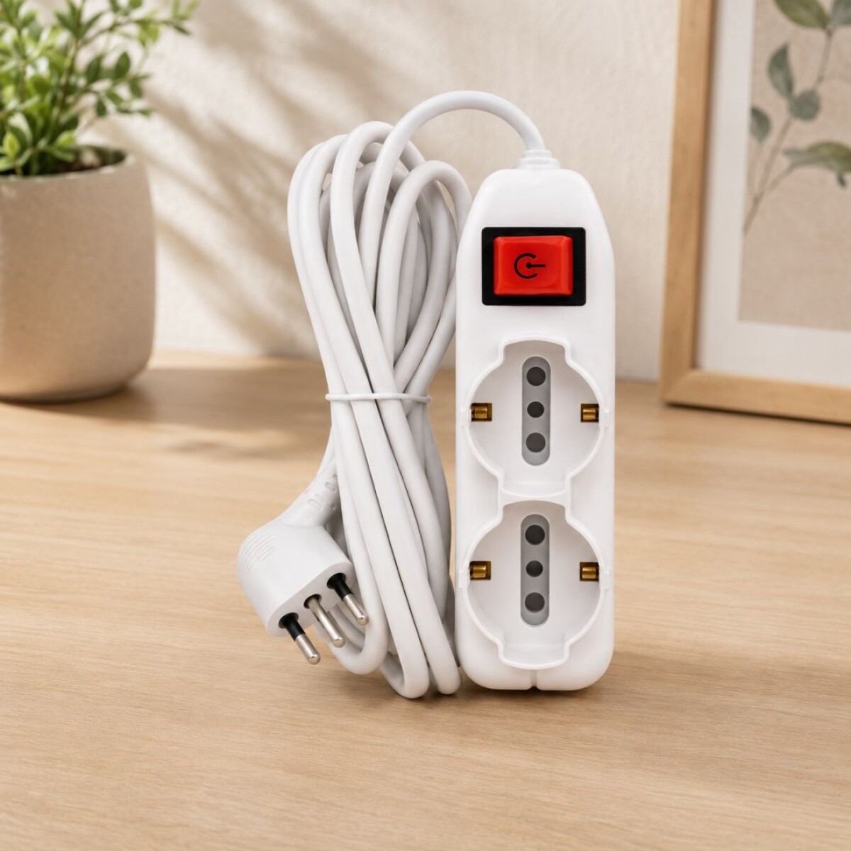ALARGUE MULTIPLE 2 SCHUKO + 4 TRES EN LINEA 3 METROS VOLTA 
