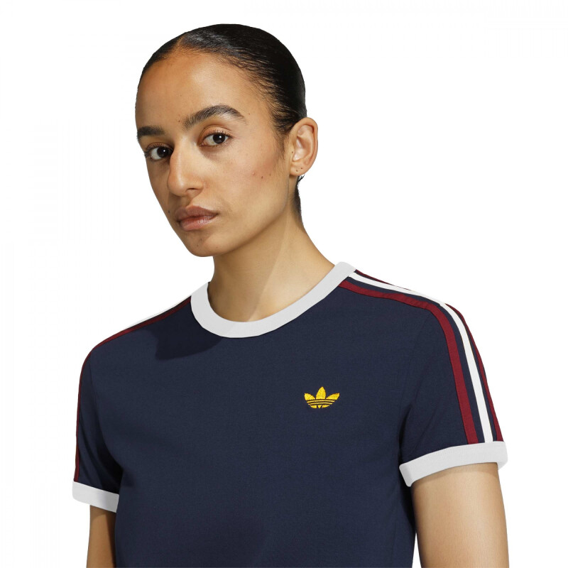 Remera Adidas 3S TEE SLIM Mujer KE9379 Indigo-rojo