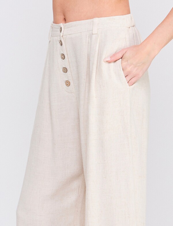 Palazzo De Lino Con Botones Frontales BEIGE CLARO