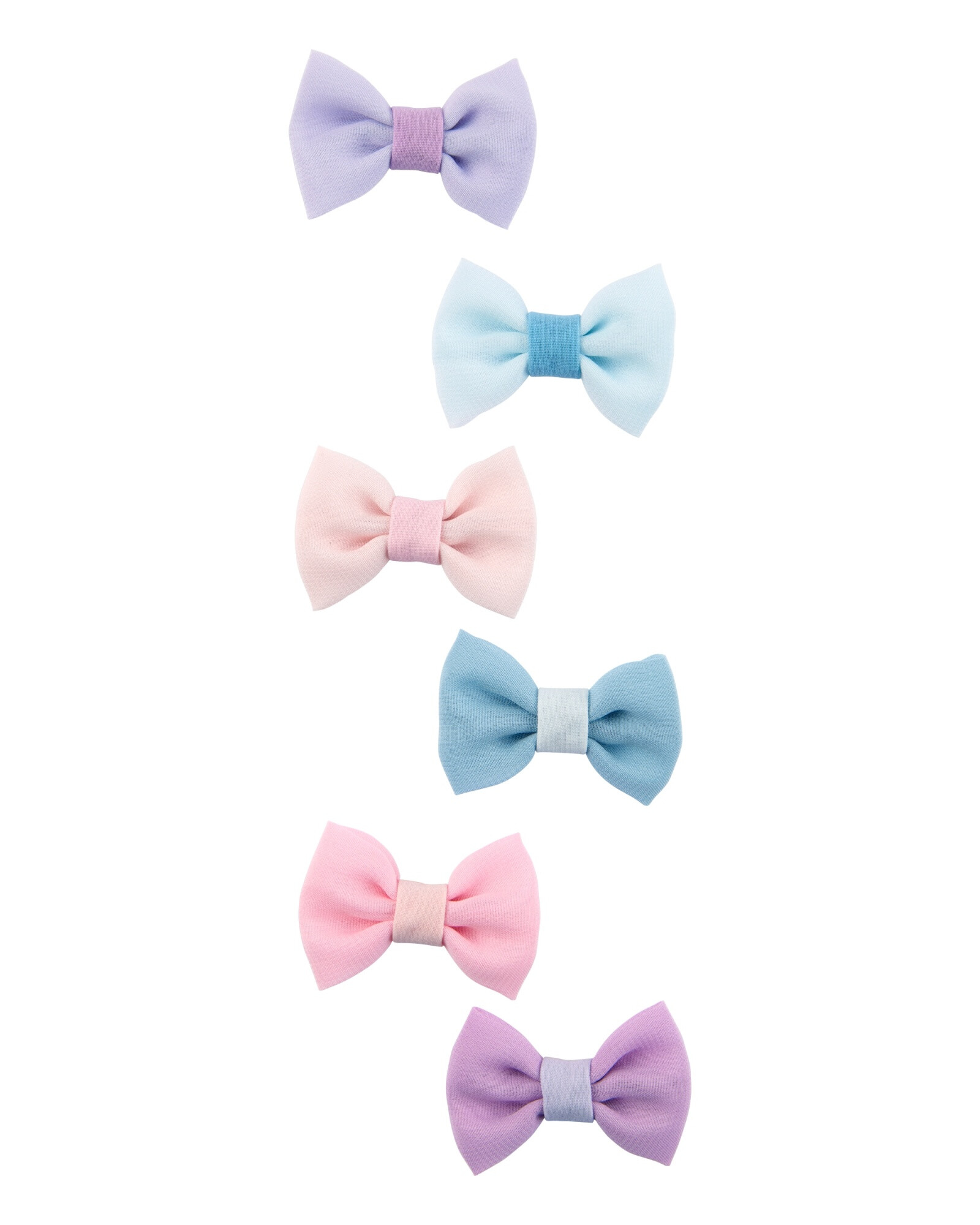 Pack seis pinzas de pelo, diseño moñas Sin color