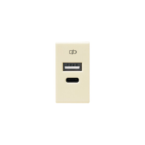 Módulo cargador USB A+C 3A 1 marfil C57521