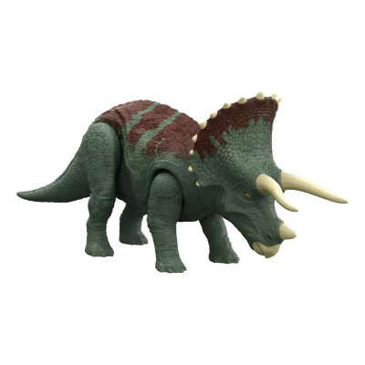 Dinosaurio Jurassic World Triceratops ruge y ataca Dinosaurio Jurassic World Triceratops ruge y ataca