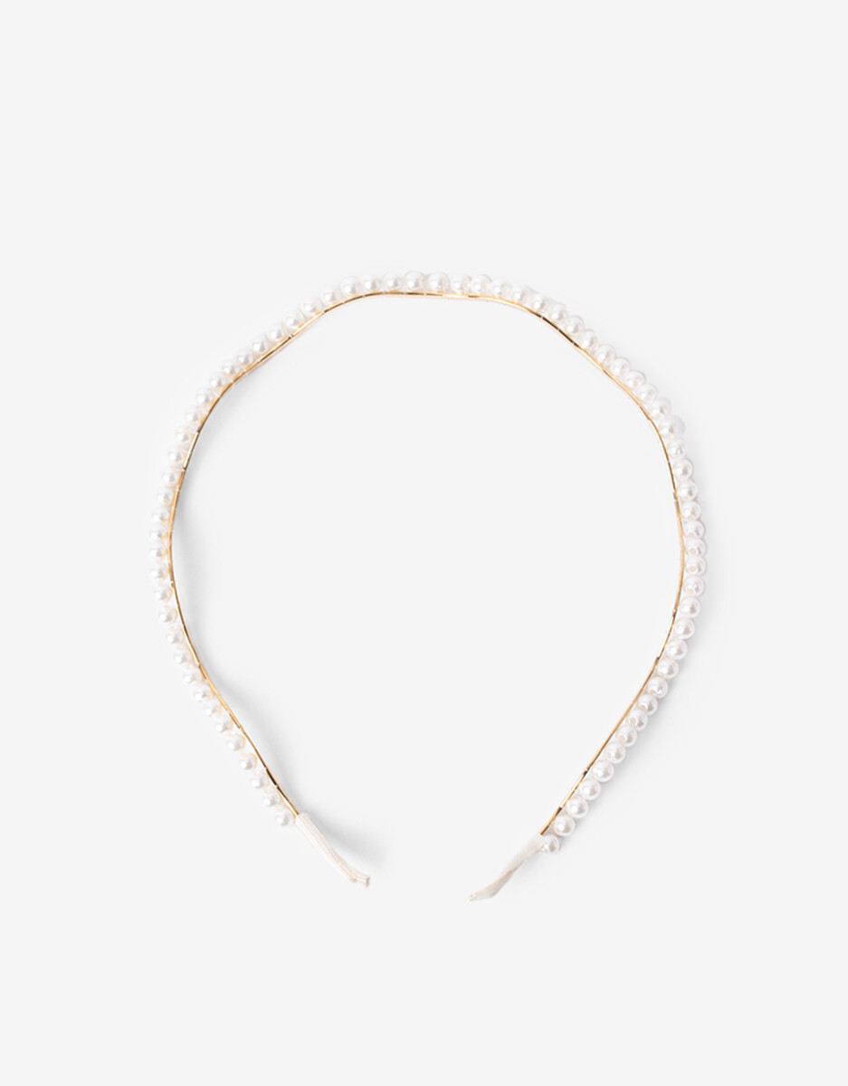 Vincha Metálica Con Perlas 