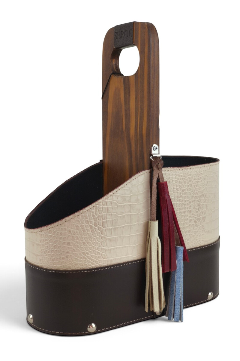 Matera de Cuero Legítimo con Estructura Integral de Madera croco 3