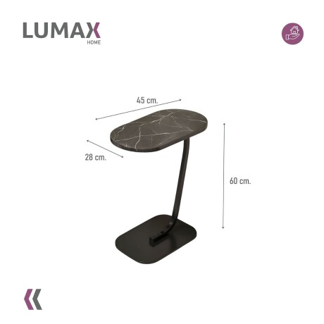 Mesa auxiliar Lumax de arrime MDF símil mármol para living Mesa auxiliar Lumax de arrime MDF símil mármol para living