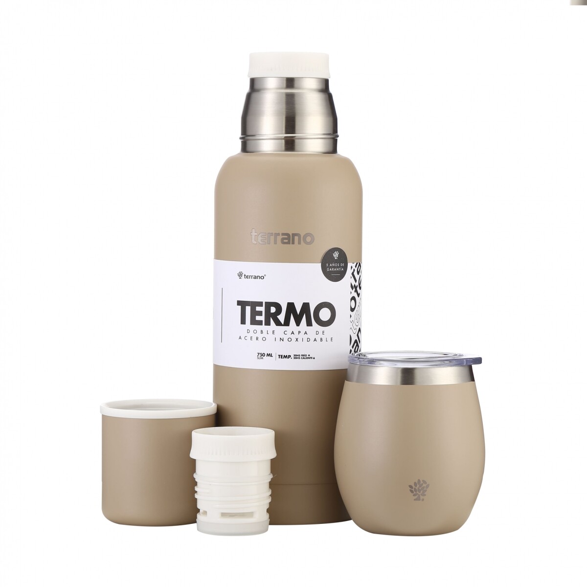 Kit 750ML Slim + Mate con tapa - Arena 