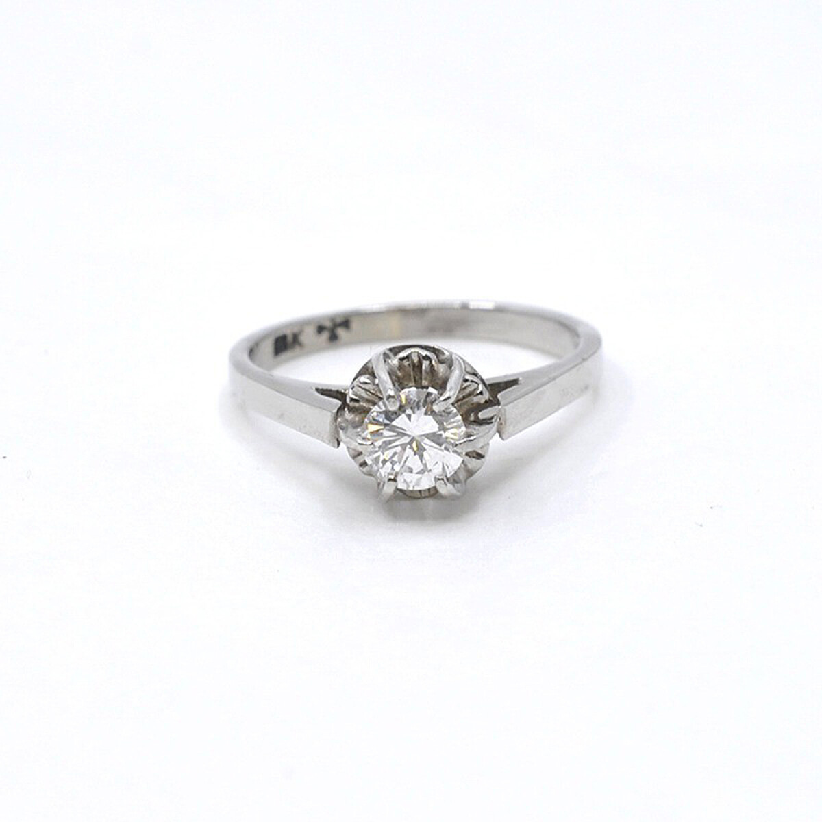 Anillo Antiguo En Oro 18K Y Brillante 