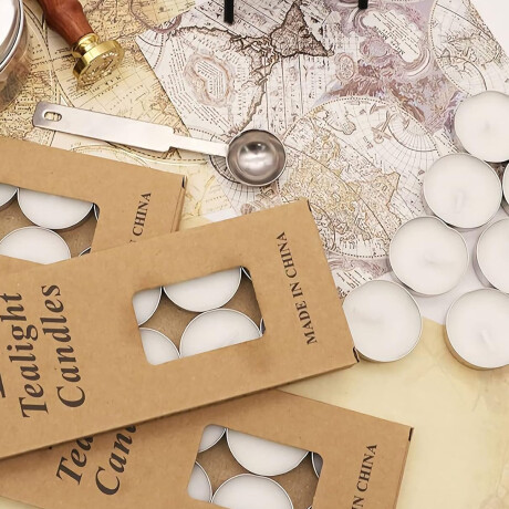 Set de 10 velas chatas blancas Sc
