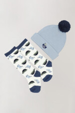 Set gorro y medias caña Gris