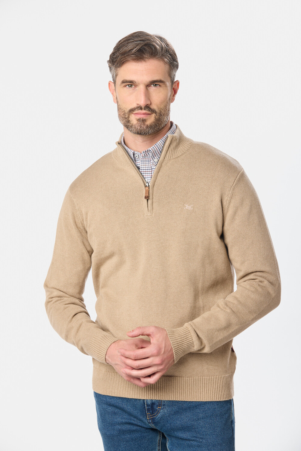 BUZO MEDIO CIERRE ALGODON Beige