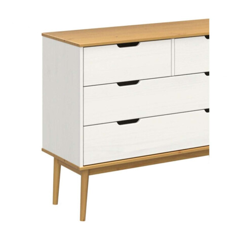 Comoda 4 Cajones Linea Nordica Roble/Blanco