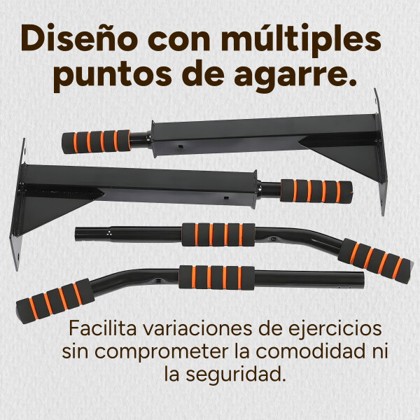 Barra De Dominadas Reforzada Multifunción Pared +Tornillos ® Color Negro