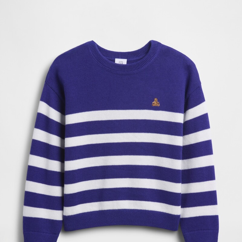 CREW PRINT SWEATER SPECTRUM BLUE