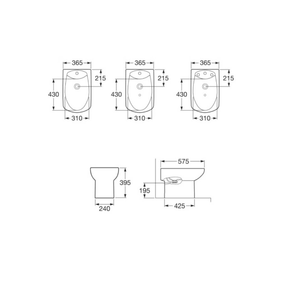 Bidet 1 agujero Dama Senso Bidet 1 agujero Dama Senso