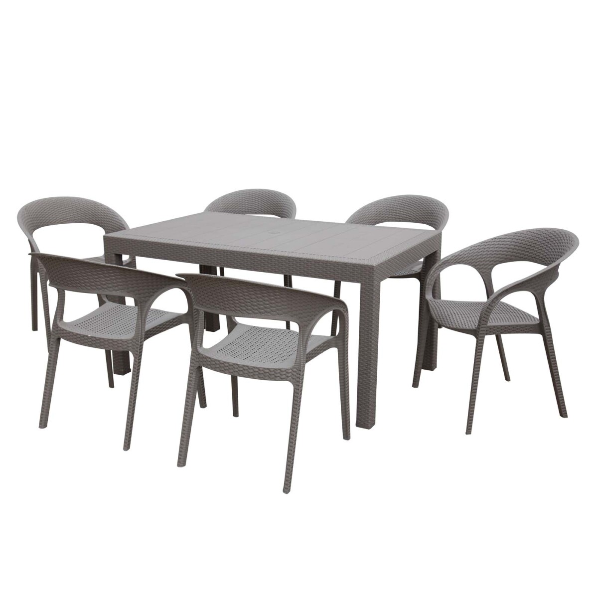 JUEGO - COMEDOR MARRÓN POLIPROPILENO ACADIA 