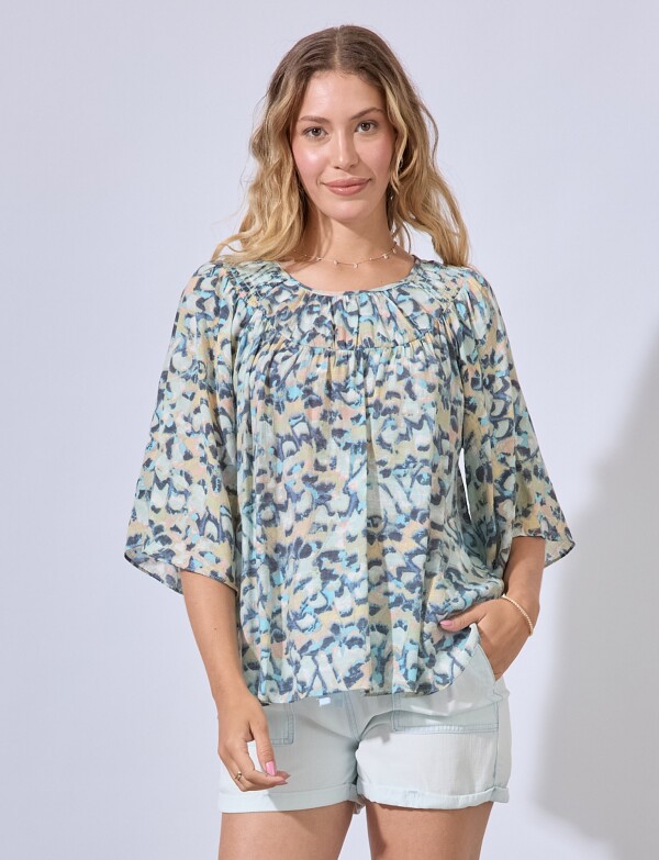 Blusa Print MULTI/CELESTE