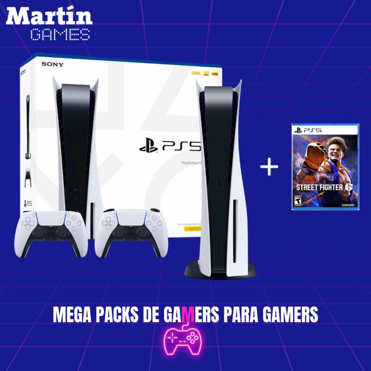 PS5 PLAYSTATION 5 SLIM 0KM CON LECTORA + STREET FIGTHER 6 + JOYSTICK EXTRA 