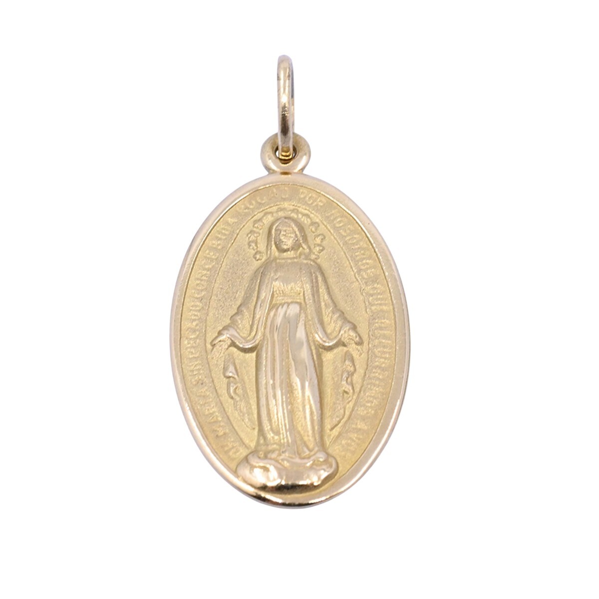 Medalla oro 18k virgen milagrosa 2,8 cm x 1,7 cm 