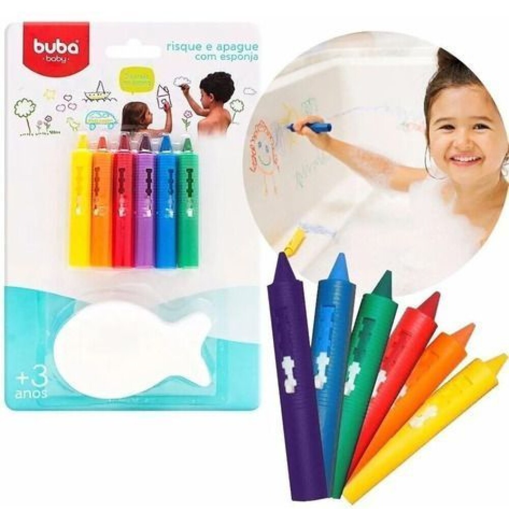 Set crayolas para baño con esponja BUBA Set crayolas para baño con esponja BUBA
