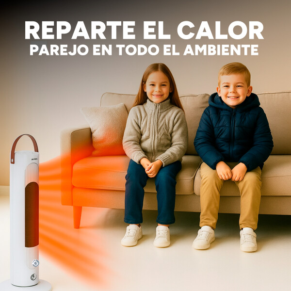 Estufa Calefactor Ceramico Torre Electrica Oscilacion 2000W Variante Color Blanco