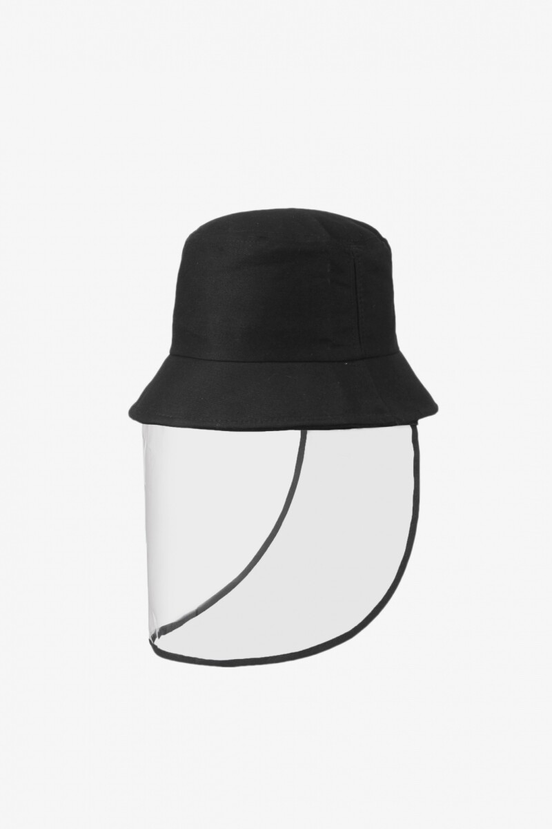 Sombrero con protector facial desmontable negro