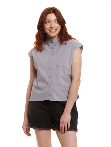 Camisa boxy lisa gris