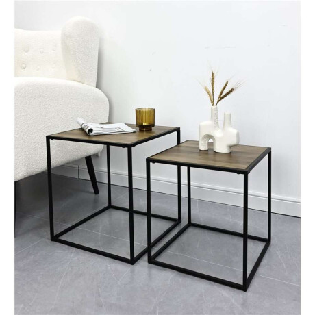 Set 2 Mesas Aux 37X37X405/33X33X355Cm Madera