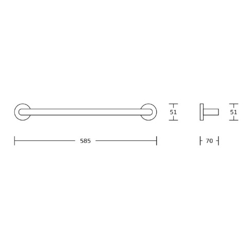 TOALLERO RECTO METAL NOCETO GRIS BRUSHED NICKEL ZINC GRIS-BRUSHED NICKEL