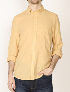 011665 CAMISA DE LINO HARRINGTON LABEL Mostaza
