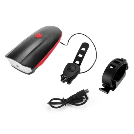 Luz y Bocina Recargable Para Bicicletas Rojo