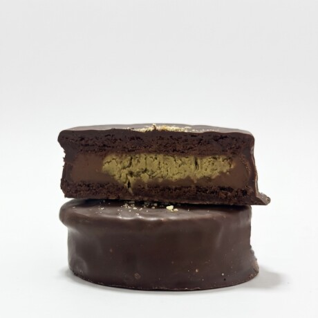 Alfajor Dubai Pistacho y Dulce de Leche - Baño Amargo 58% Alfajor Dubai Pistacho y Dulce de Leche - Baño Amargo 58%