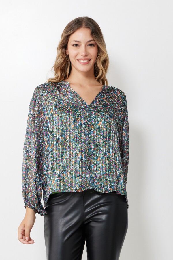 Blusa Gasa Lurex MULTI/VERDE