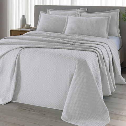 Juego Colcha y Funda Dohler Provenza 2 Plazas 100% Microfibra GRIS PLATA